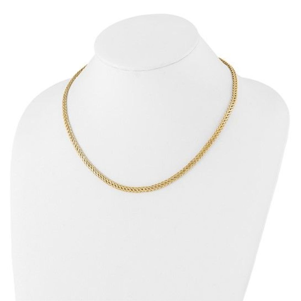 14k Gold Fancy Diamond Cut Link Necklace. 18 inches long